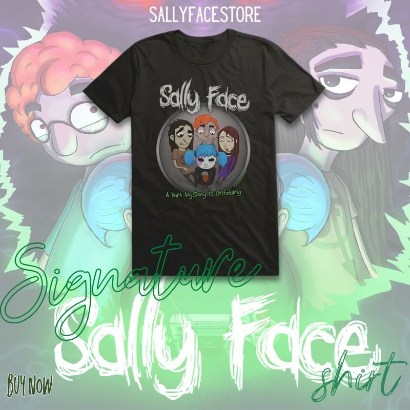 Sally Face Dark Mystery Unfolding Signature T-Shirt 